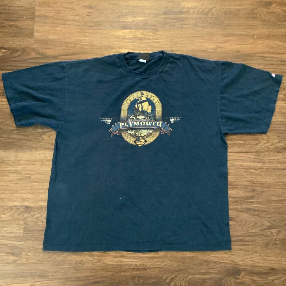Vintage Plymouth Massachusetts T Shirt USA Made Prairie Mountain XL